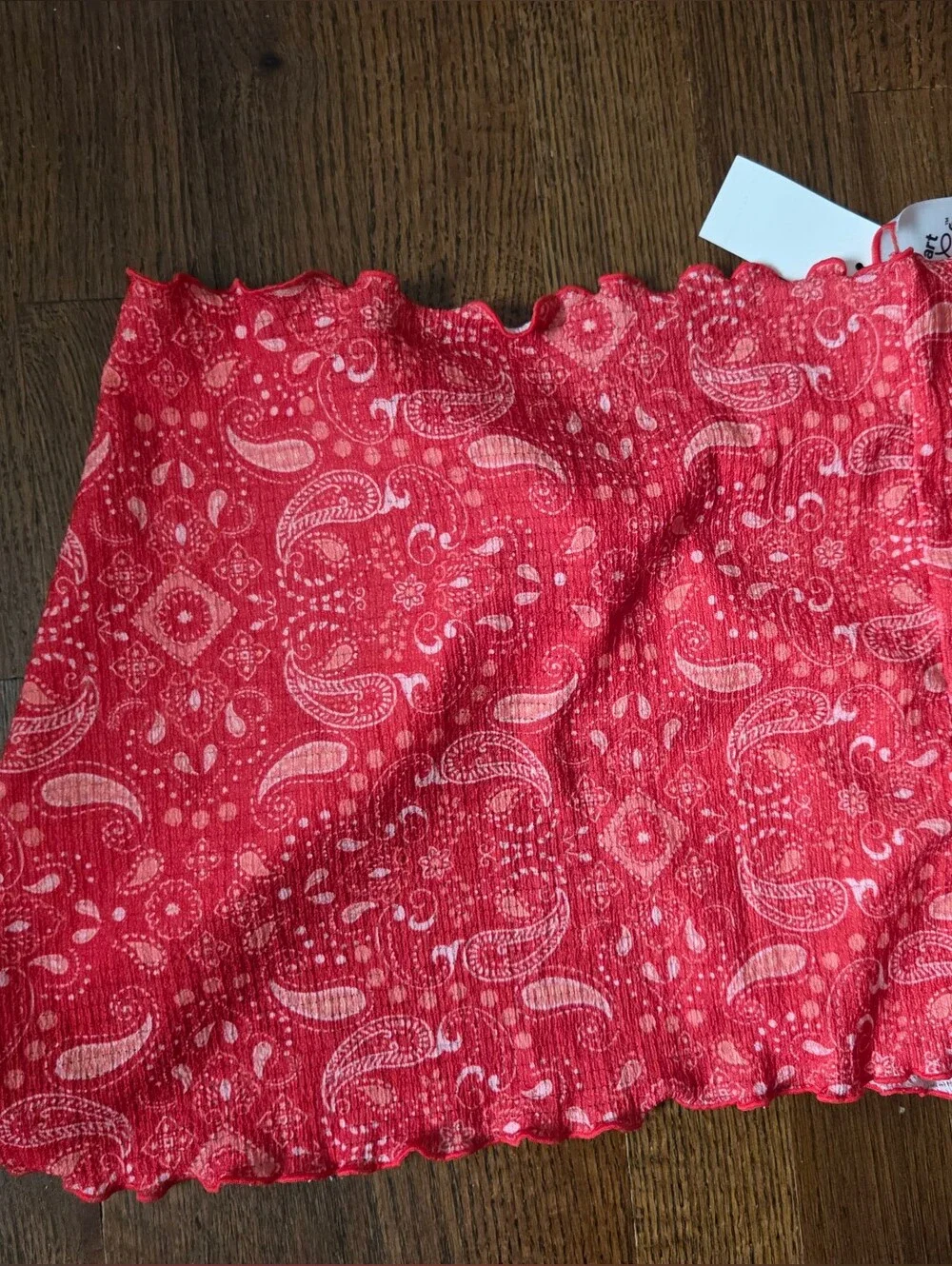 New Art Class Girls Large 10/12 Red Paisley Swim Coverup